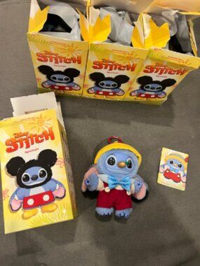 POP MART Stitch Adventure Blind Box Plush Pendant Keychain Pinocchio